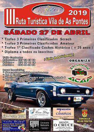 Fechas, información, programa, cartel, imágenes, mapa y ubicación de VIII Ruta Turística  en  As Pontes de García Rodríguez