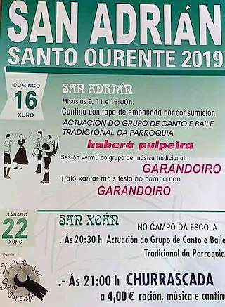 Fechas, información, programa, cartel, imágenes, mapa y ubicación de San Adrián de San Ourente (2024)  en  Outes