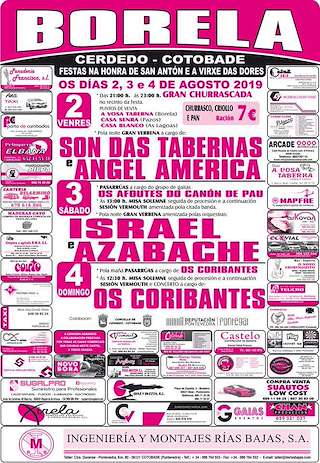 Fechas, información, programa, cartel, imágenes, mapa y ubicación de San Antón e Virxe das Dores de Borela  en  Cerdedo-Cotobade