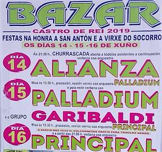 Fechas, información, programa, cartel, imágenes, mapa y ubicación de San Antón e Virxe do Socorro de Bazar - Coea (2024)  en  Castro de Rei