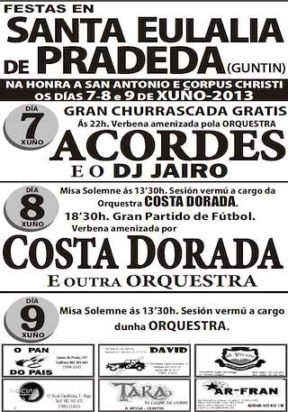 Fechas, información, programa, cartel, imágenes, mapa y ubicación de San Antón y Santa Eulalia de Pradeda (2024)  en  Guntín