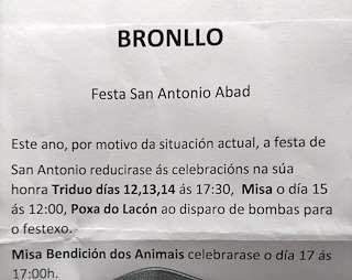 Fechas, información, programa, cartel, imágenes, mapa y ubicación de San Antonio Abad de Bronllo  en  Valga