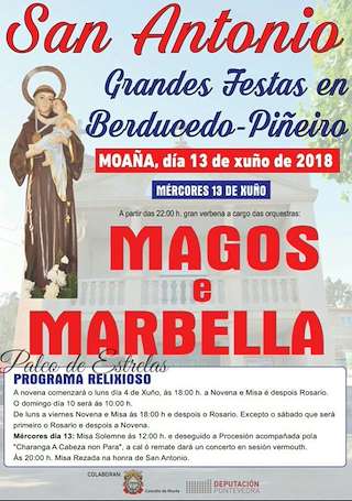 Fechas, información, programa, cartel, imágenes, mapa y ubicación de San Antonio de Berducedo (2024)  en  Moaña