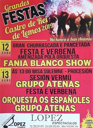 Fechas, información, programa, cartel, imágenes, mapa y ubicación de San Antonio de Castro de Rei de Lemos (2024)  en  Paradela