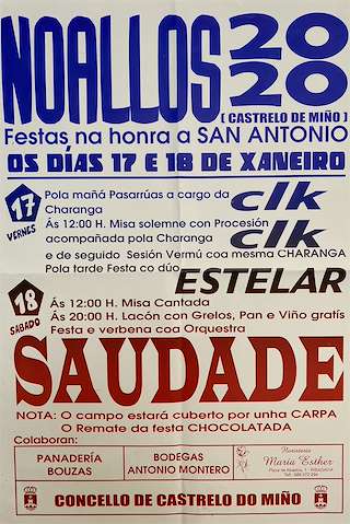 Fechas, información, programa, cartel, imágenes, mapa y ubicación de San Antonio de Noallos  en  Castrelo de Miño
