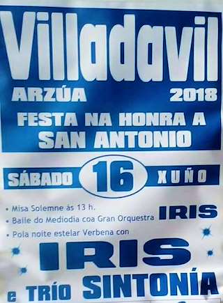 Fechas, información, programa, cartel, imágenes, mapa y ubicación de San Antonio de Villadavil  (2024)  en  Arzúa