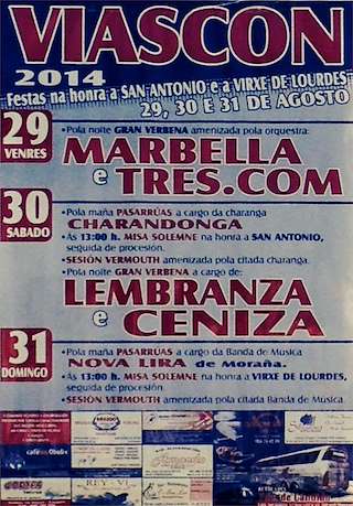 Fechas, información, programa, cartel, imágenes, mapa y ubicación de San Antonio e Virxe de Lourdes de Viascon  en  Cerdedo-Cotobade