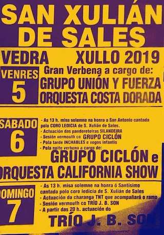 Fechas, información, programa, cartel, imágenes, mapa y ubicación de San Antonio y el Santísimo Sacramento de San Xulián de Sales (2024)  en  Vedra