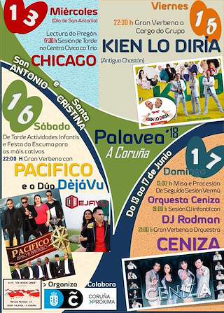 Fechas, información, programa, cartel, imágenes, mapa y ubicación de San Antonio y Santa Cristina de Palavea  (2024)  en  A Coruña