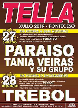 Fechas, información, programa, cartel, imágenes, mapa y ubicación de San Antonio y Santísimo Sacramento de Tella  en  Ponteceso
