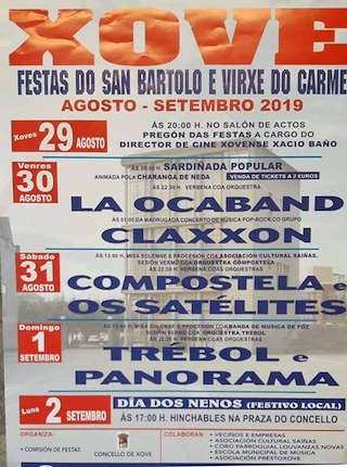 Fechas, información, programa, cartel, imágenes, mapa y ubicación de San Bartolo y la Virgen del Carmen  en  Xove