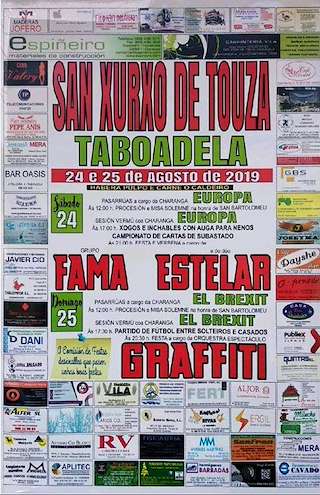 Fechas, información, programa, cartel, imágenes, mapa y ubicación de San Bartolomeu de San Xurxo da Touza  en  Taboadela