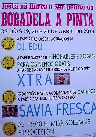 Fechas, información, programa, cartel, imágenes, mapa y ubicación de San Benito de Bobadela  en  Xunqueira de Ambía