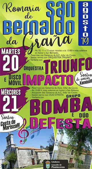 Fechas, información, programa, cartel, imágenes, mapa y ubicación de San Bernardo da Graña  en  Ponteceso