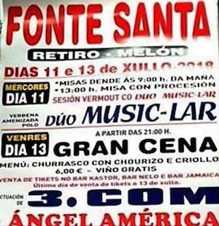 Fechas, información, programa, cartel, imágenes, mapa y ubicación de San Bieito de A Fonte Santa (2024)  en  Melón