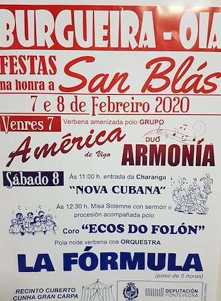 Fechas, información, programa, cartel, imágenes, mapa y ubicación de San Blas de Burgueira  en  Oia