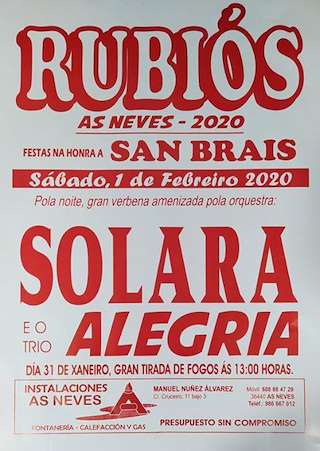 Fechas, información, programa, cartel, imágenes, mapa y ubicación de San Blas de Rubiós  en  As Neves