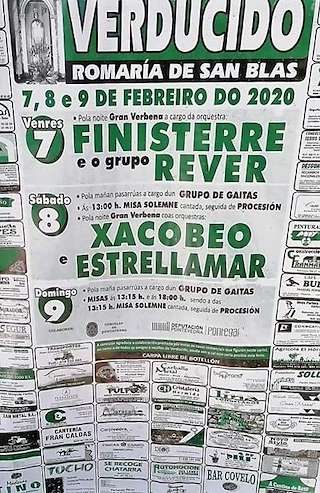 Fechas, información, programa, cartel, imágenes, mapa y ubicación de San Blas de Verducido  en  Pontevedra
