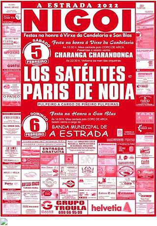 Fechas, información, programa, cartel, imágenes, mapa y ubicación de San Blas y Candelaria de Nigoi  en  A Estrada