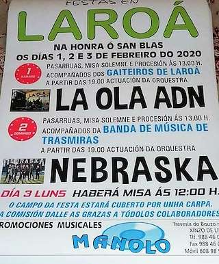 Fechas, información, programa, cartel, imágenes, mapa y ubicación de San Brais de Laroá   en  Xinzo de Limia