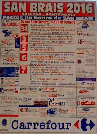 Fechas, información, programa, cartel, imágenes, mapa y ubicación de San Brais de Salcedo  en  Pontevedra