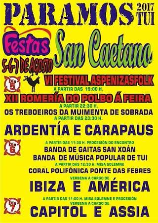 Fechas, información, programa, cartel, imágenes, mapa y ubicación de San Caetano de Paramos   en  Tui