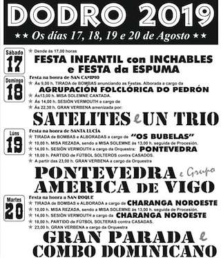 Fechas, información, programa, cartel, imágenes, mapa y ubicación de San Campio, Santa Lucía y San Roque  en  Dodro