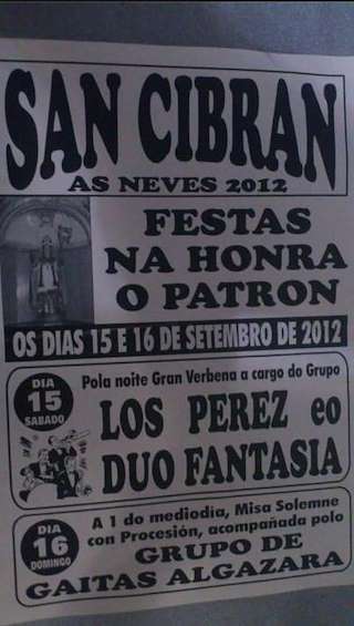 Fechas, información, programa, cartel, imágenes, mapa y ubicación de San Cibrán de Ribarteme  en  As Neves