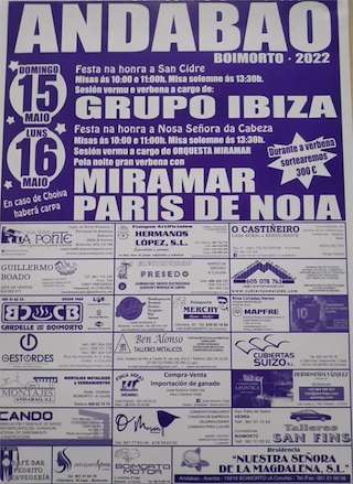 Fechas, información, programa, cartel, imágenes, mapa y ubicación de San Cidre de Andabao  en  Boimorto