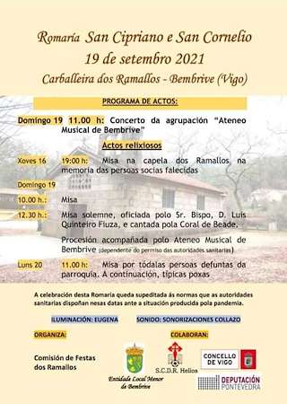 Fechas, información, programa, cartel, imágenes, mapa y ubicación de San Cipriano y San Cornelio de Bembrive  en  Vigo