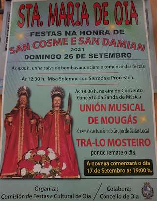 Fechas, información, programa, cartel, imágenes, mapa y ubicación de San Cosme y San Damián  en  Oia