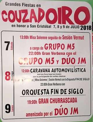 Fechas, información, programa, cartel, imágenes, mapa y ubicación de San Cristóbal de Couzadoiro (2024)  en  Ortigueira