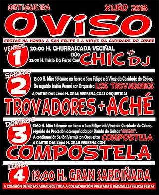 Fechas, información, programa, cartel, imágenes, mapa y ubicación de San Felipe e Virxe da Caridade do Cobre de O Viso  en  Ortigueira