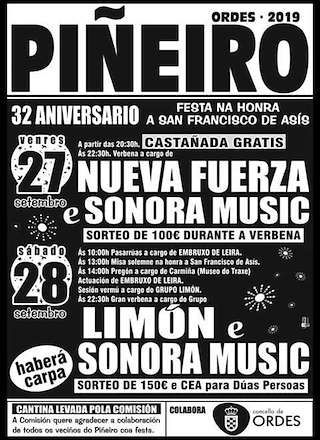 Fechas, información, programa, cartel, imágenes, mapa y ubicación de San Francisco de Asís de Piñeiro  en  Ordes
