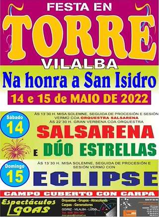 Fechas, información, programa, cartel, imágenes, mapa y ubicación de San Isidro de Torre  en  Vilalba