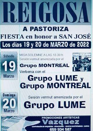 Fechas, información, programa, cartel, imágenes, mapa y ubicación de San José de Reigosa  en  A Pastoriza