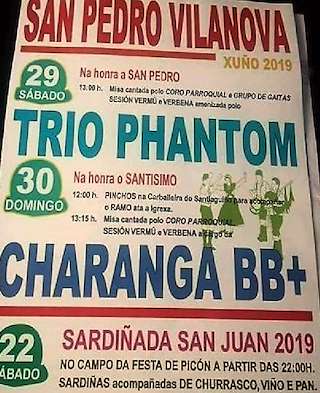 Fechas, información, programa, cartel, imágenes, mapa y ubicación de San Juan, San Pedro y Santísimo de Vilanova (2024)  en  Vedra