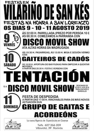 Fechas, información, programa, cartel, imágenes, mapa y ubicación de San Lorenzo de Vilariño de San Xés  en  Lobeira