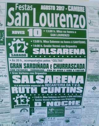 Fechas, información, programa, cartel, imágenes, mapa y ubicación de San Lourenzo   en  Cambre