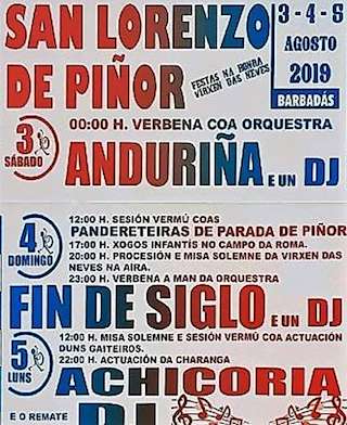 Fechas, información, programa, cartel, imágenes, mapa y ubicación de San Lourenzo de Piñor (2024)  en  Barbadás