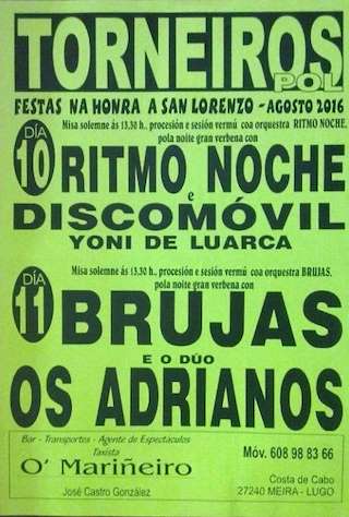 Fechas, información, programa, cartel, imágenes, mapa y ubicación de San Lourenzo de Torneiros  en  Pol