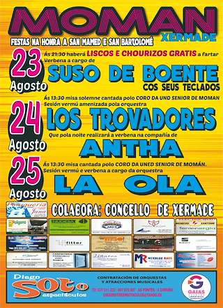 Fechas, información, programa, cartel, imágenes, mapa y ubicación de San Mamed e San Bartolomé de Momán  en  Xermade