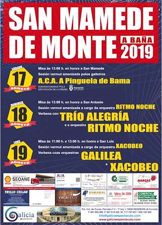 Fechas, información, programa, cartel, imágenes, mapa y ubicación de San Mamede de Monte  en  A Baña