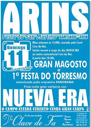 Fechas, información, programa, cartel, imágenes, mapa y ubicación de San Martiño de Aríns  en  Santiago de Compostela