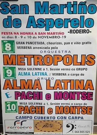 Fechas, información, programa, cartel, imágenes, mapa y ubicación de San Martiño de Asperelo  en  Rodeiro