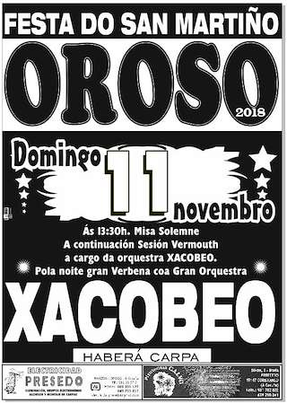 Fechas, información, programa, cartel, imágenes, mapa y ubicación de San Martiño   en  Oroso