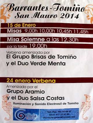 Fechas, información, programa, cartel, imágenes, mapa y ubicación de San Mauro de Barrantes  en  Tomiño