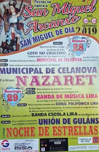 Fechas, información, programa, cartel, imágenes, mapa y ubicación de San Miguel Arcanxo de Oia  en  Vigo