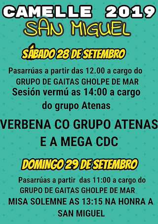 Fechas, información, programa, cartel, imágenes, mapa y ubicación de San Miguel de Camelle  en  Camariñas