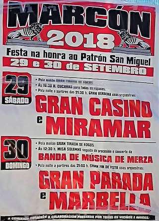 Fechas, información, programa, cartel, imágenes, mapa y ubicación de San Miguel de Marcón  en  Pontevedra